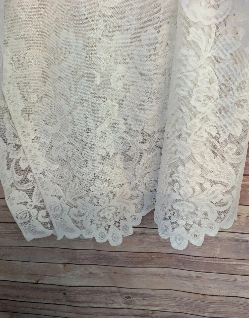 Three Vintage Lace Floral Lace Sheer Panels